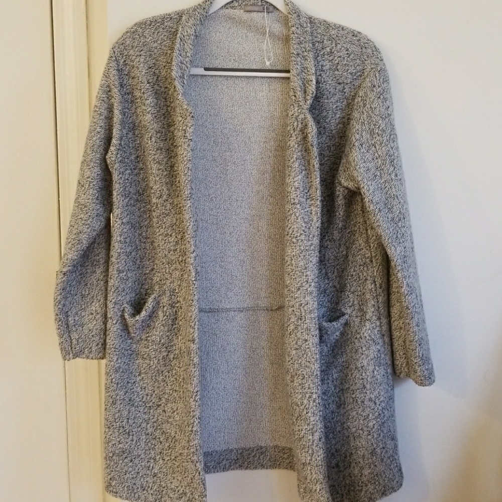 NEW Zara Long Grey Sweater Coat size S